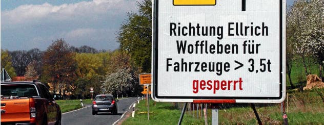 Straße für Lkw tabu