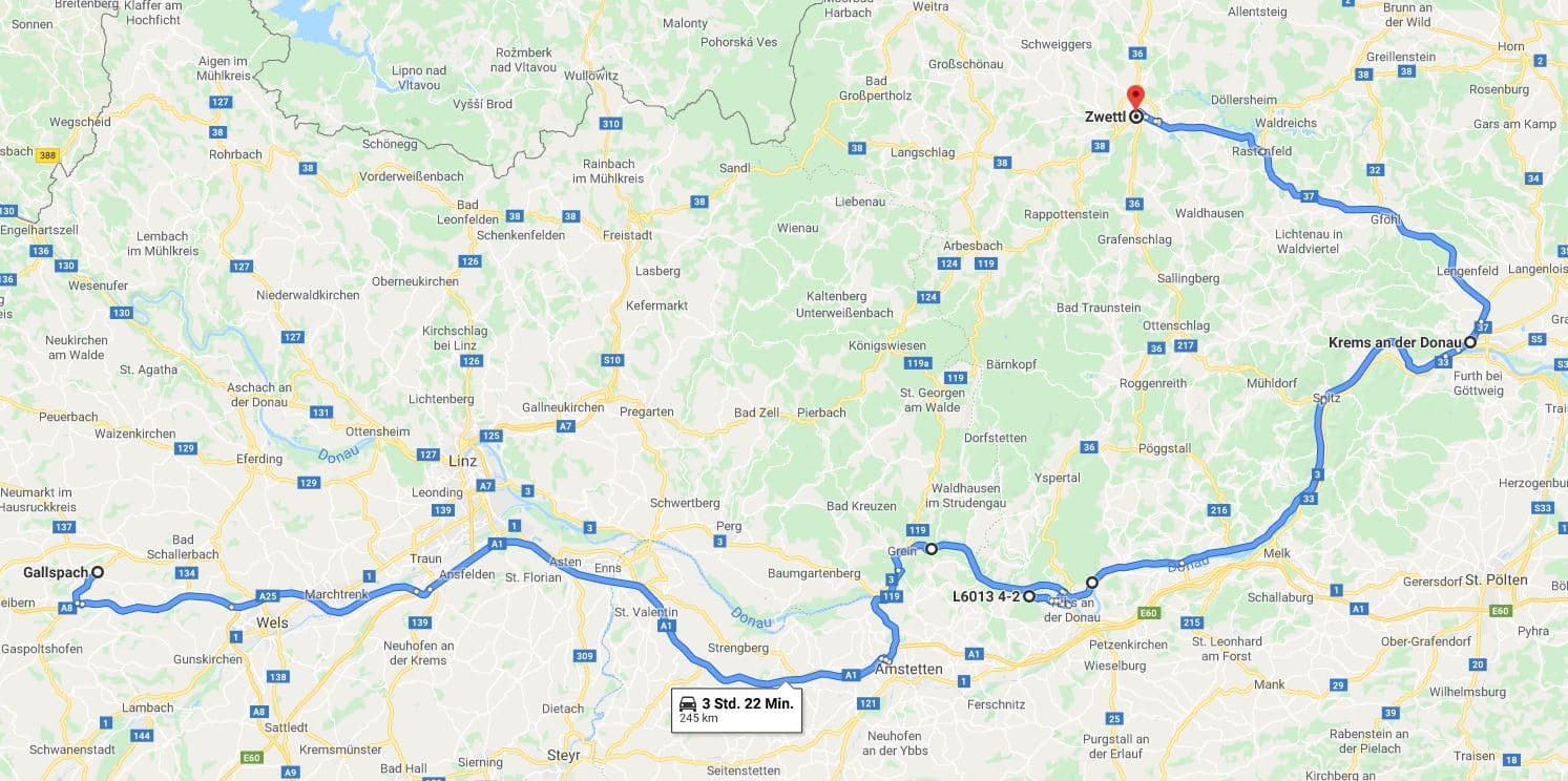 Die Reise durch Niederösterreich.