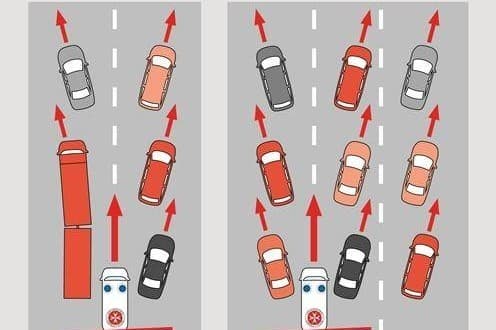 Günzburg/A8: Berufskraftfahrer fährt durch Rettungsgasse