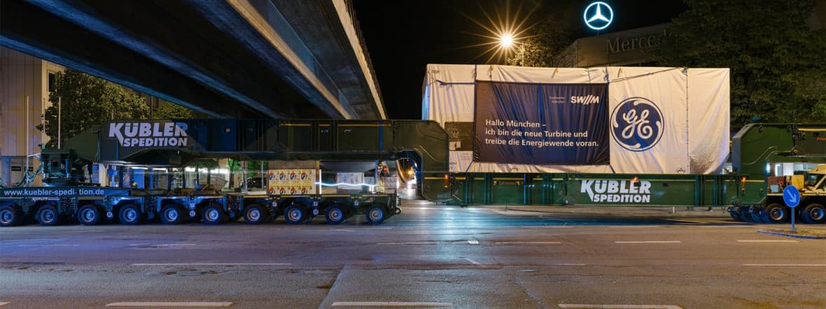 Schwertransport beendet: Riesen-Turbine erreicht das Heizkraftwerk Süd
