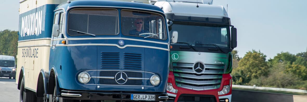 Kraftfahrer des vergangenen Jahrhunderts: unterwegs im Mercedes-Benz LP 333 und L 5000