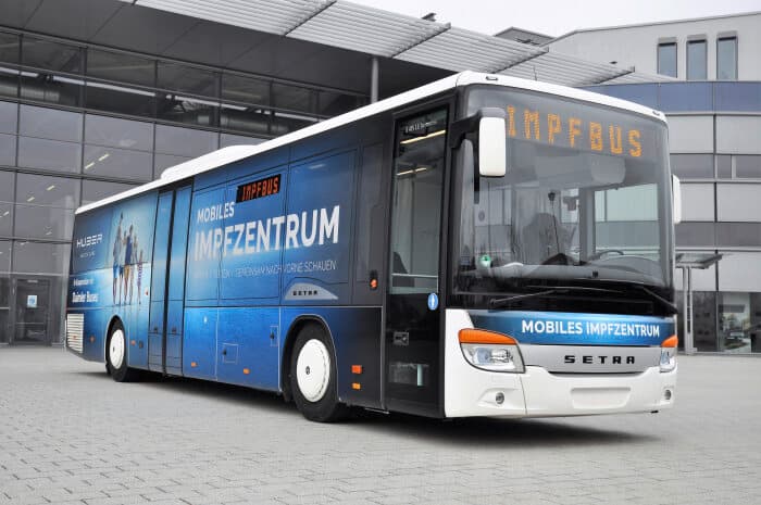 Setra LE business wird mobiles Impfzentrum