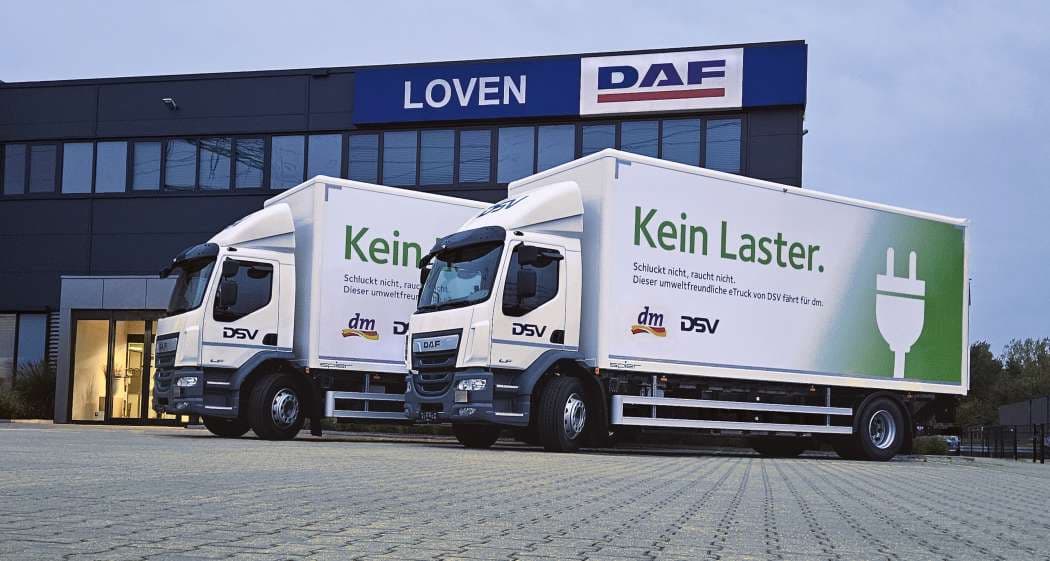 DAF: Drogerie dm wird von drei neuen DAF-Elektro-Lkw beliefert