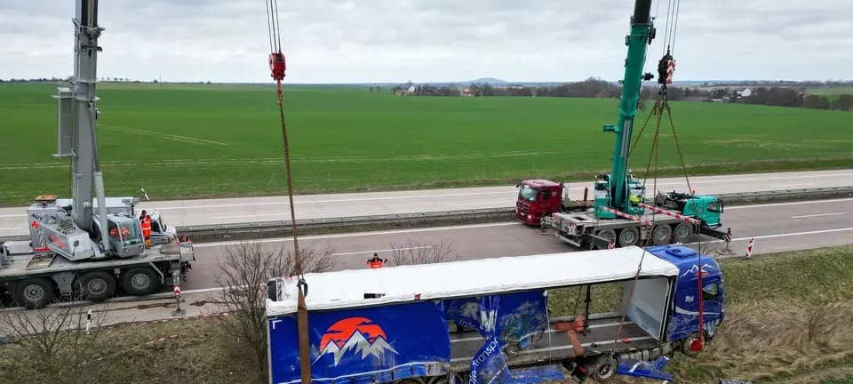 Bergung von Gefahrgut-Lkw auf A14 bei Mutzschen beendet