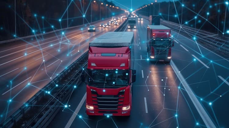 Gesunkener Lkw-Maut-Fahrleistungsindex im Mai